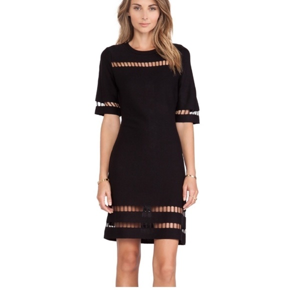 J.o.a. Short sleeve cutout Dress in Black - Picture 2 of 11